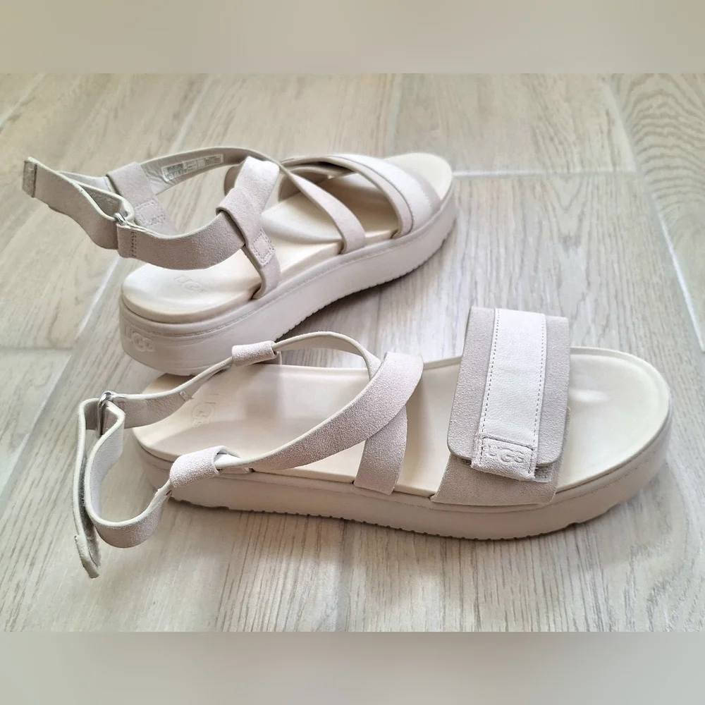 UGG Zayne Ankle Strap II women's Cream Adjustable Strap Platform Sandals Size 11